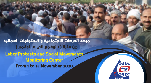 Labor Protests and Social Movements Monitoring Center From 1 to 15 November 2020